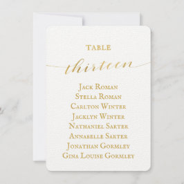 Gold Calligraphy Wedding Seating Chart Kaart