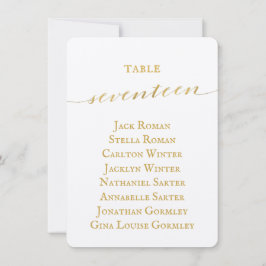 Gold Calligraphy Wedding Seating Chart Kaart
