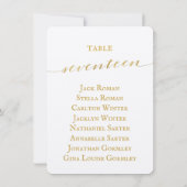 Gold Calligraphy Wedding Seating Chart Kaart (Achterkant)