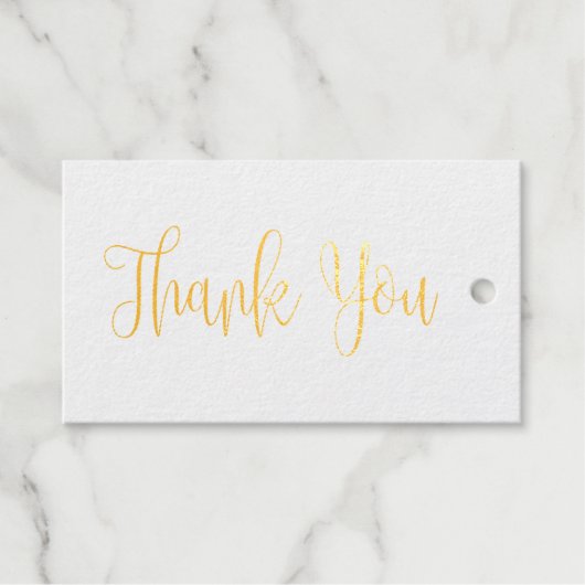 Gold calligraphy wedding thank you. Elegant simple Cadeaulabels (Voorkant (horizontaal))