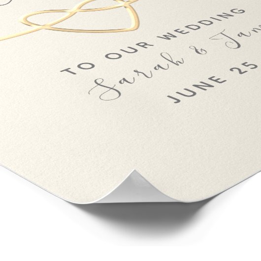 Gold Calligraphy Wedding Welcome Poster (Hoek)