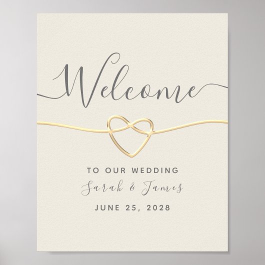 Gold Calligraphy Wedding Welcome Poster (Voorkant)