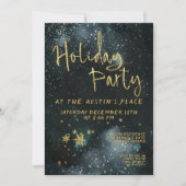 Gold Calligraphy Winter Night Holiday Kaart (Voorkant)