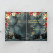 Gold Calligraphy Woodland Floral Holiday Kaart (Binnen)