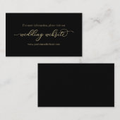 Gold Calligraphy Zwarte bruiloft website Visitekaartje (Voorkant / Achterkant)