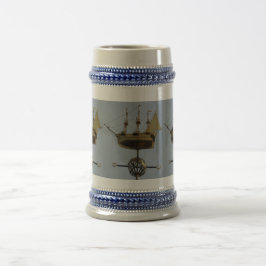Gold Calyon Compass Roos Grey/Blue 22 oz Stein Bierpul