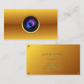 Gold Camera Fotograaf visitekaartje (Voorkant / Achterkant)