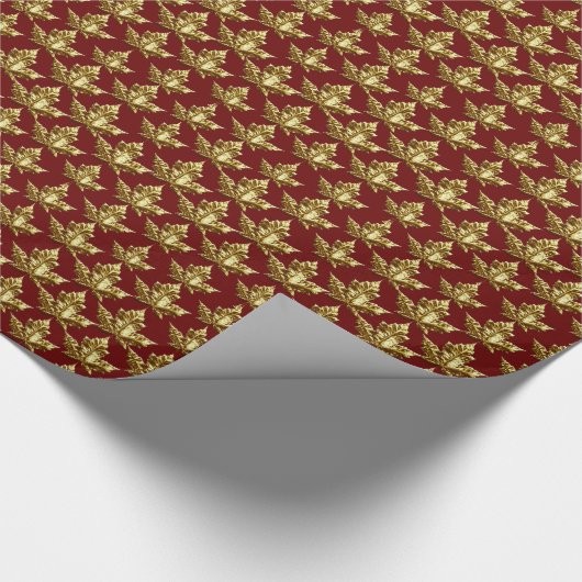 Gold Canada Wrapping Paper Canada Souvenir Paper Cadeaupapier (Hoek)