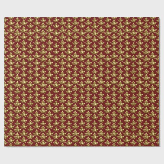 Gold Canada Wrapping Paper Canada Souvenir Paper Cadeaupapier (Vlak)