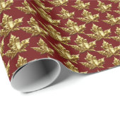 Gold Canada Wrapping Paper Canada Souvenir Paper Cadeaupapier (Rol Hoek)