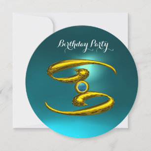 GOLD CANCER ZODIAC BIRTHDAY JEWEL Opale Aqua Blue Kaart