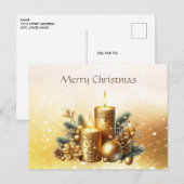 Gold Candles Holiday Christmas Briefkaart (Voorkant / Achterkant)