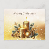 Gold Candles Holiday Christmas Briefkaart (Voorkant)