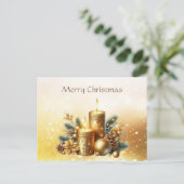Gold Candles Holiday Christmas Briefkaart