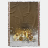 Gold Candles kerst met legant Holiday Home Decor Deken (Voorkant Verticaal)