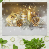 Gold Candles kerst met legant Holiday Home Decor Theedoek (Gevouwen)
