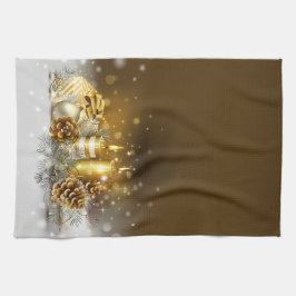 Gold Candles kerst met legant Holiday Home Decor Theedoek