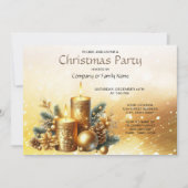 Gold Candles kerstfeest uitnodiging (Voorkant)
