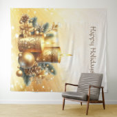 Gold Candles Kerstvakantie Achtergrond Wandkleed (In Situ (horizontaal))