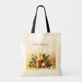 Gold Candles Kerstvakantie Canvas tas (Voorkant)