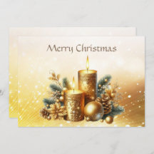 Gold Candles Kerstvakantie Kaart