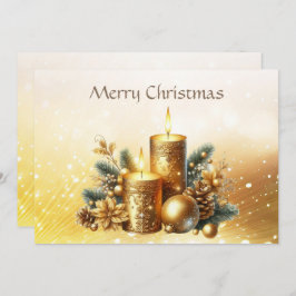 Gold Candles Kerstvakantie Kaart