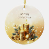 Gold Candles Kerstvakantie Ornament (Voorkant)