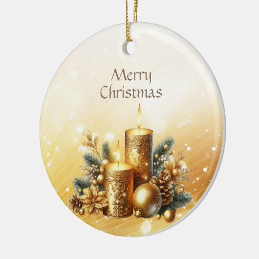 Gold Candles Kerstvakantie Ornament (Links)