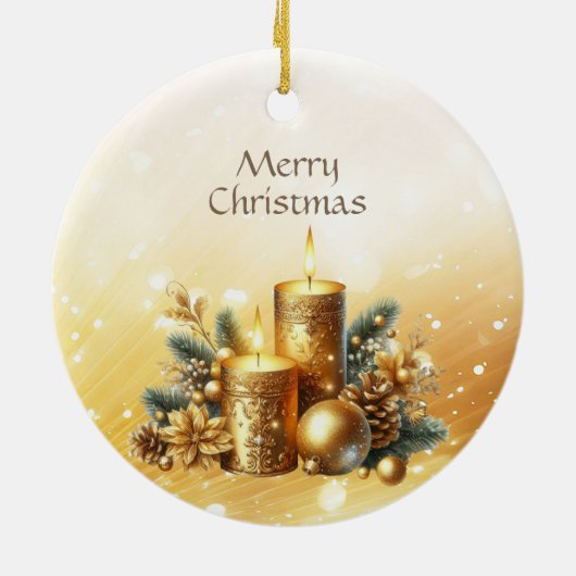 Gold Candles Kerstvakantie Ornament (Achterkant)