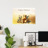 Gold Candles Kerstvakantie Poster (Thuiskantoor)