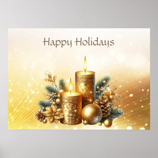 Gold Candles Kerstvakantie Poster (Voorkant)