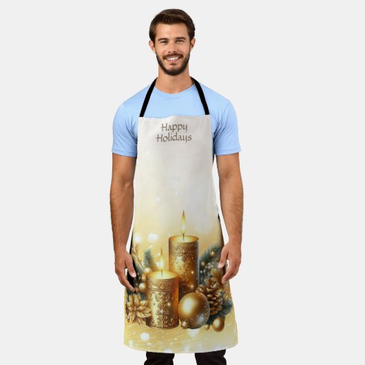 Gold Candles Kerstvakantie Schort (Gedragen)