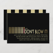 Gold Candles Surprise verjaardagsfeestje uitnodigi Kaart (Voorkant / Achterkant)