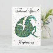 Gold Capricorn 1e verjaardag & Big Photo Hartelijk Bedankkaart (Staand voorkant)