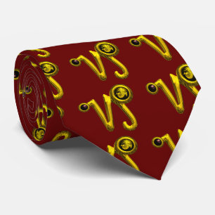 GOLD CAPRICORN ZODIAC JEWEL, Red Stropdas