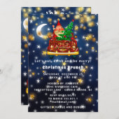 Gold Car Merry kerst Brunch Dinner Santa Navy Kaart (Voorkant / Achterkant)