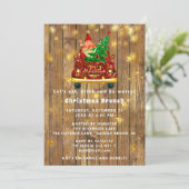 Gold Car Merry kerst Brunch Dinner SantaRustic Kaart (Staand voorkant)