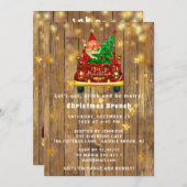 Gold Car Merry kerst Brunch Dinner SantaRustic Kaart (Voorkant / Achterkant)