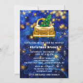 Gold Car Merry kerst Brunch Dinner Star Blue I Kaart (Voorkant)