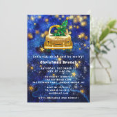Gold Car Merry kerst Brunch Dinner Star Blue I Kaart (Staand voorkant)