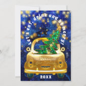 Gold Car Merry kerst Brunch Dinner Star Blue I Kaart (Achterkant)