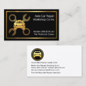 Gold Car Spanner Set Mechanical Repair Visitekaartje (Voorkant / Achterkant)
