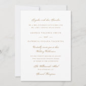 Gold Caramel Formal Calligraphy Elegant Wedding Kaart (Voorkant)