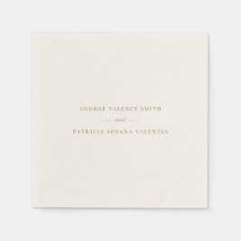 Gold Caramel Formal Calligraphy Elegant Wedding Servet