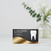 Gold Carbon Fiber Tand Tandheelkundige kliniek Tan Visitekaartje (Staand voorkant)