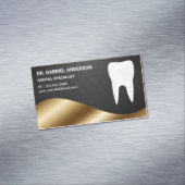 Gold Carbon Tooth Dental Clinic Dentist Magnetisch Visitekaartje (Voorbeeld)