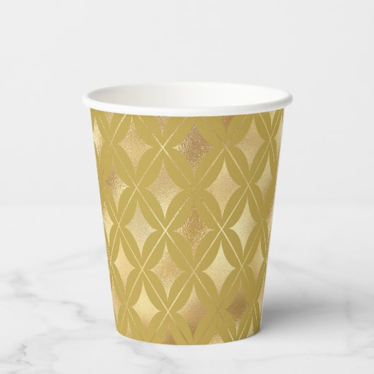 Gold Carnival Harlequin Diamonds Papieren Bekers (Achterkant)