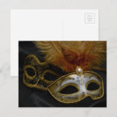 Gold Carnival Venetian Mask Masquerade Briefkaart (Voorkant / Achterkant)