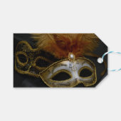 Gold Carnival Venetian Mask Masquerade Cadeaulabel (Voorkant (Horizontaal))