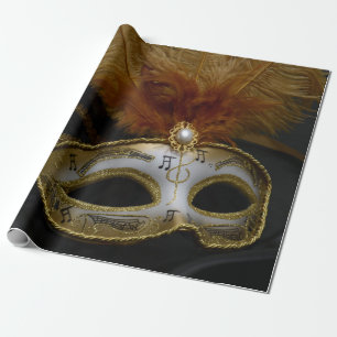 Gold Carnival Venetian Mask Masquerade Cadeaupapier
